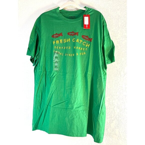 IZOD T-Shirt Mens Size L Green Graphic NWT - Picture 1 of 8